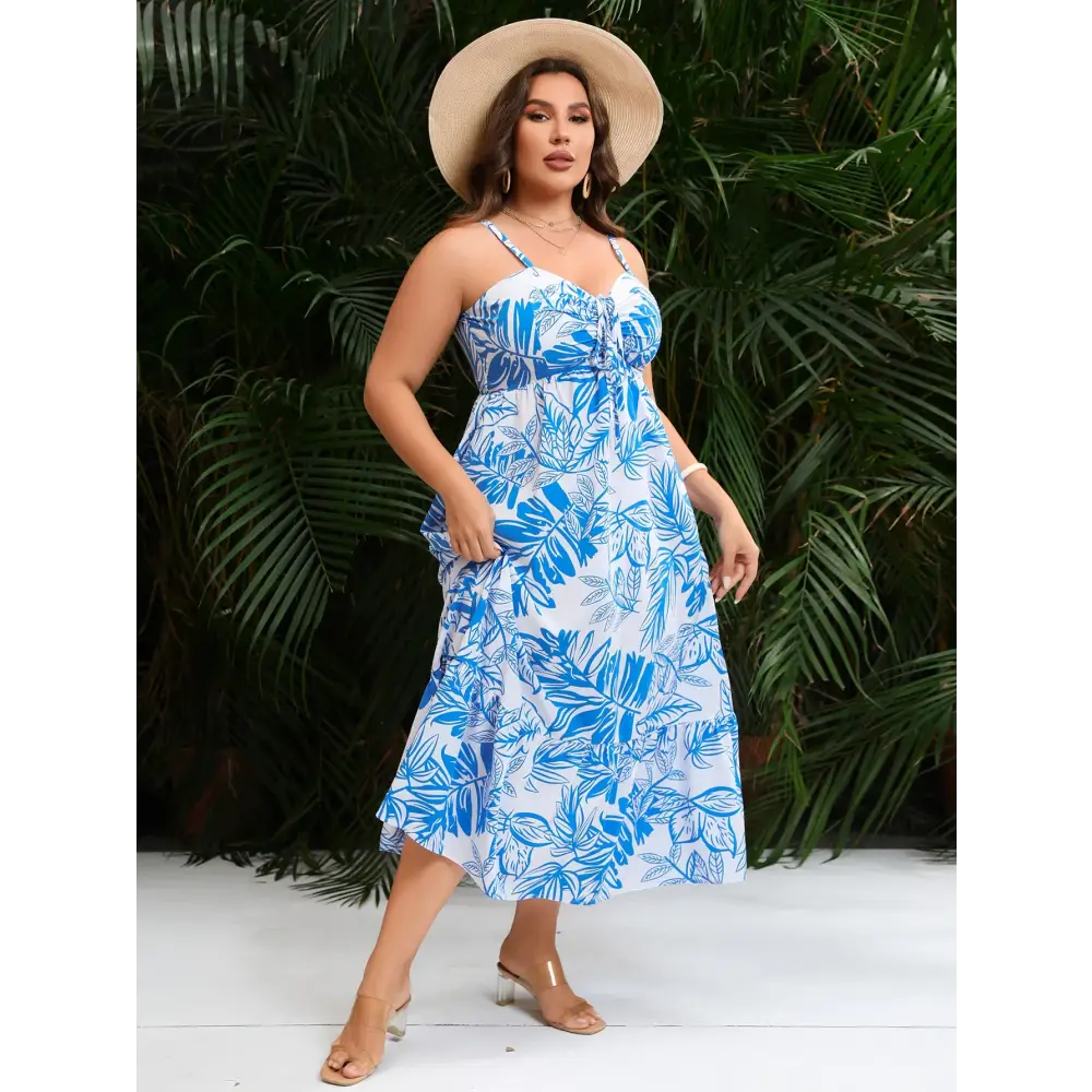 Plus Size Boho Beach Dress - Strapless Floral Maxi - Thick & Beautiful
