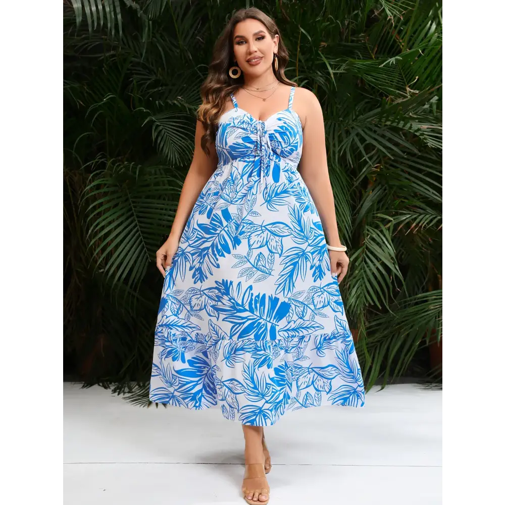 Plus Size Boho Beach Dress - Strapless Floral Maxi - Thick & Beautiful