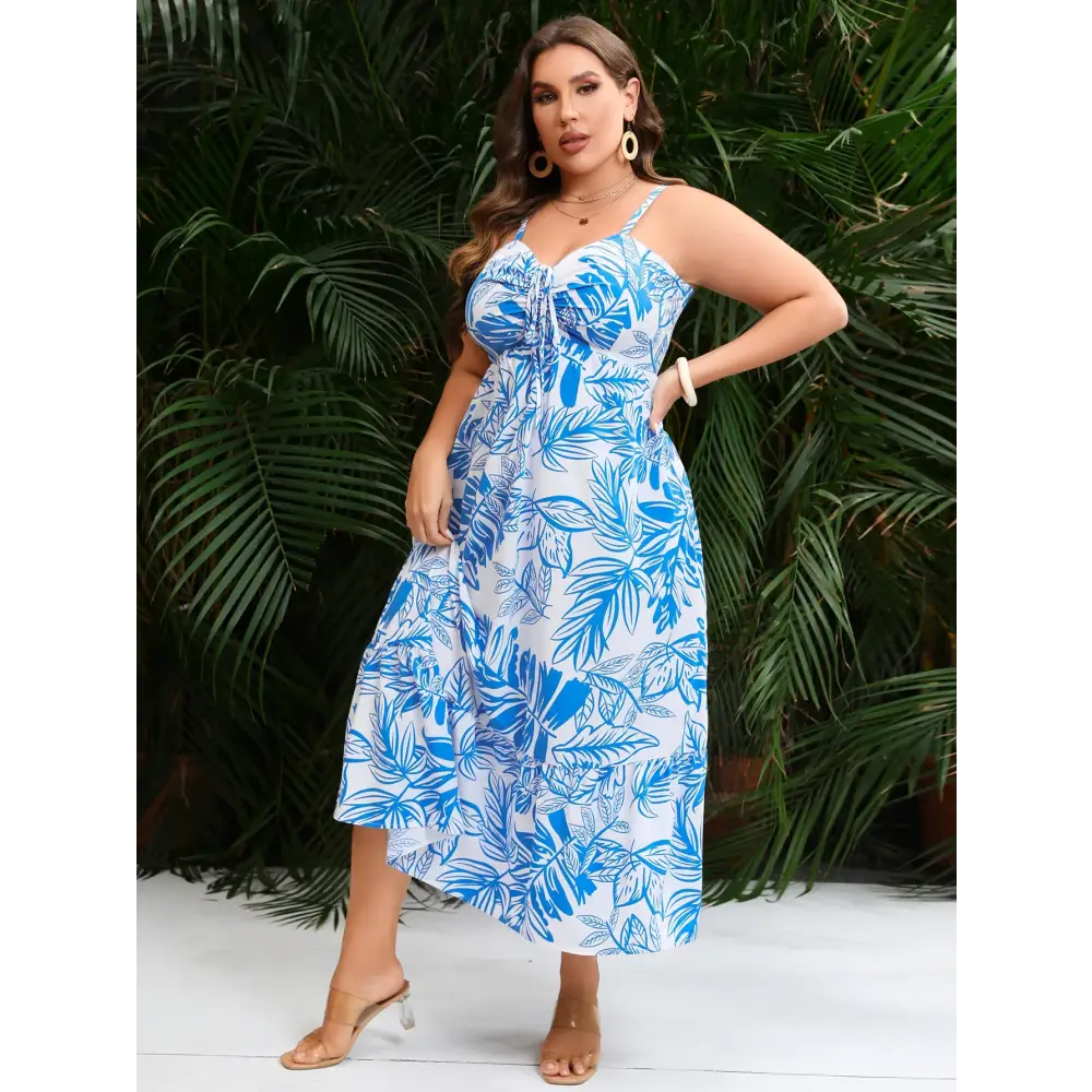 Plus Size Boho Beach Dress - Strapless Floral Maxi - Thick & Beautiful