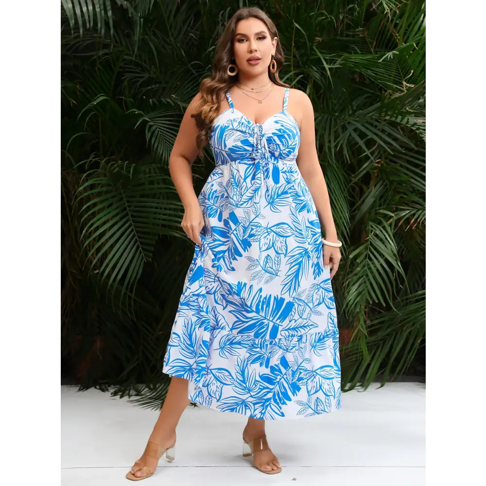 Plus Size Boho Beach Dress - Strapless Floral Maxi - Thick & Beautiful