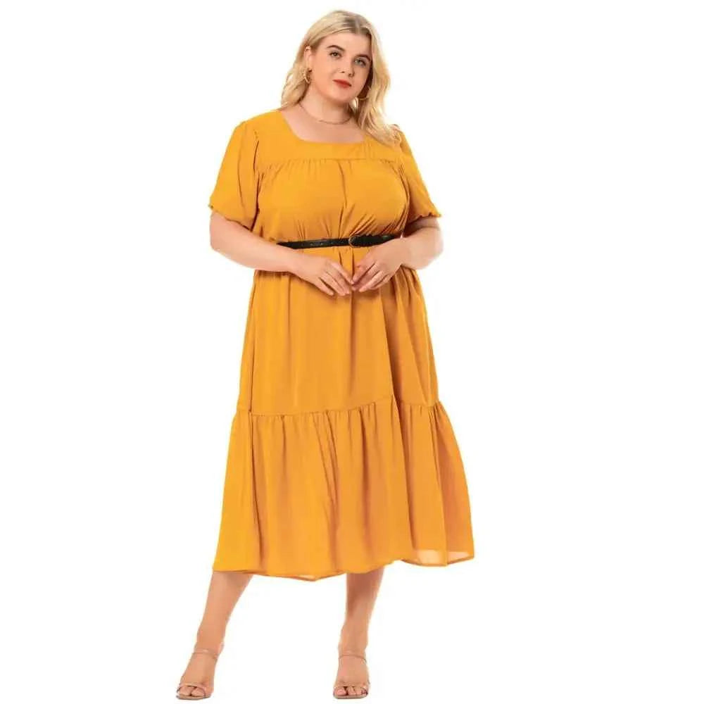 Plus Size Casual Solid Summer Dress