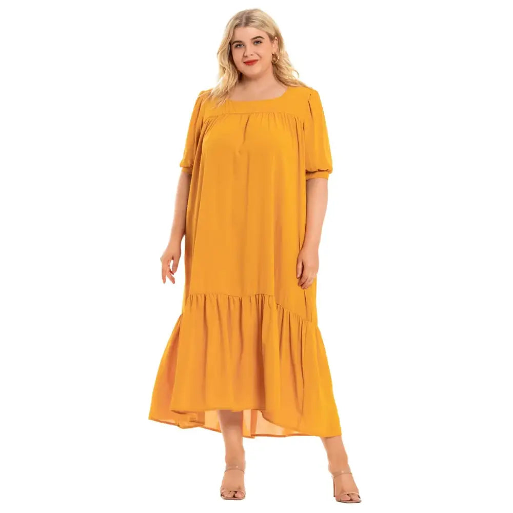 Plus Size Casual Solid Summer Dress