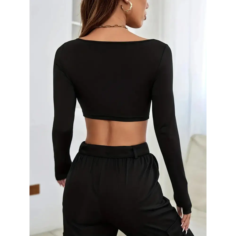 FlexEase Knit Crop Top – Long Sleeve & Light Stretch - Thick & Beautiful