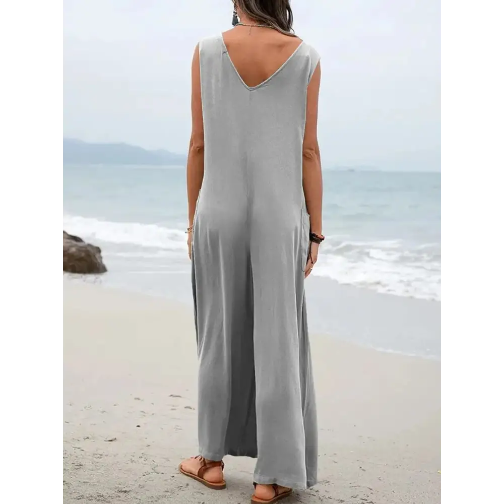 SunStride Pocketed Jumpsuit – Sleeveless Summer Comfort - Thick & Beautiful