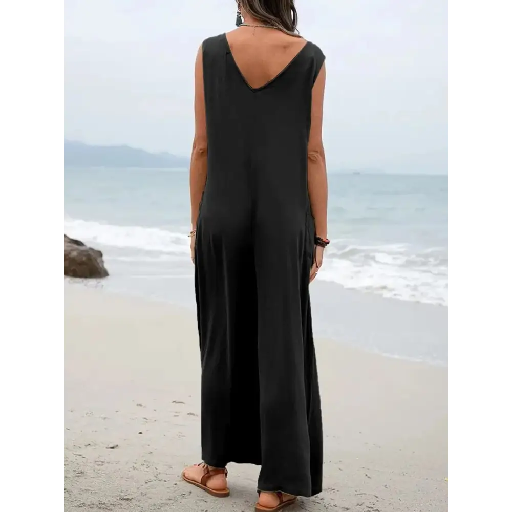 SunStride Pocketed Jumpsuit – Sleeveless Summer Comfort - Thick & Beautiful