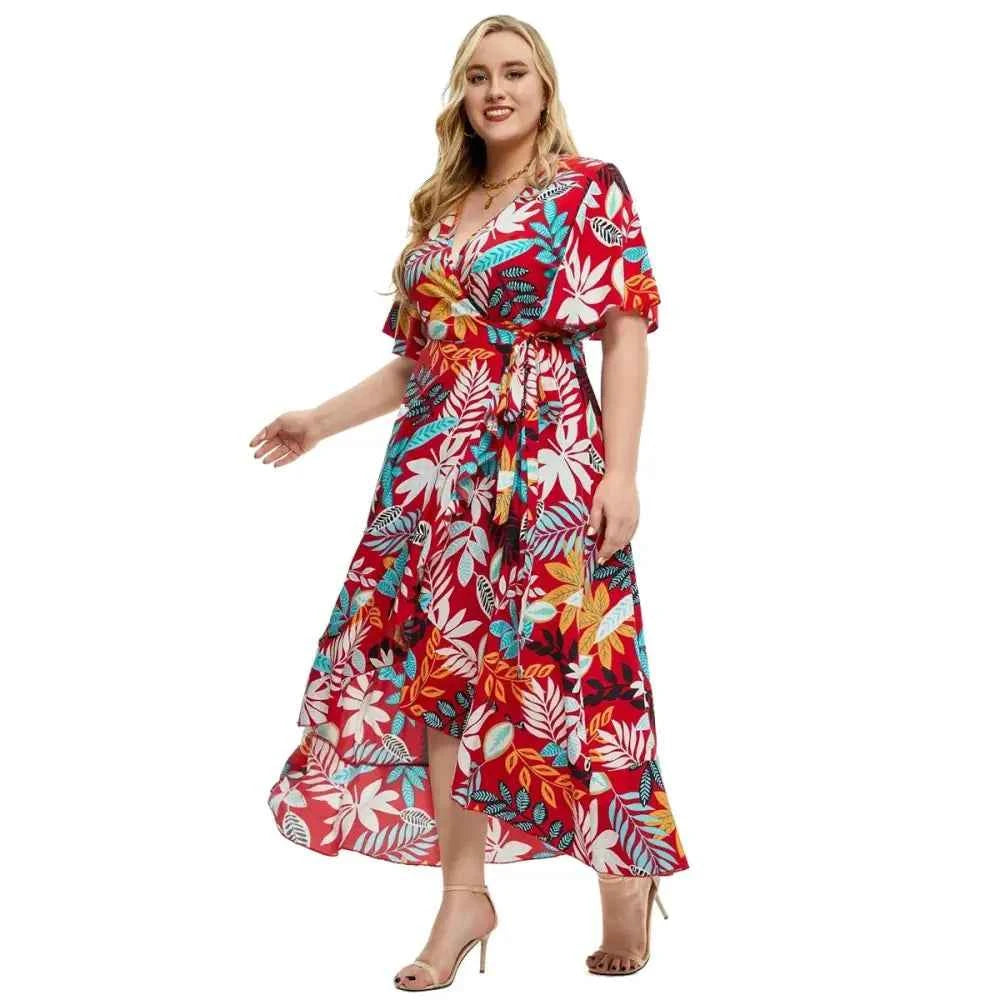 Plus Size Boho Floral Maxi Dress