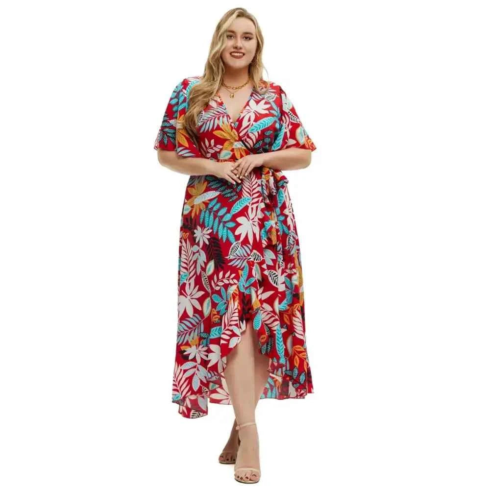 Plus Size Boho Floral Maxi Dress